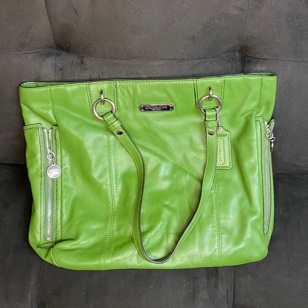 Bright green Coach Purse - Picture 3 of 5